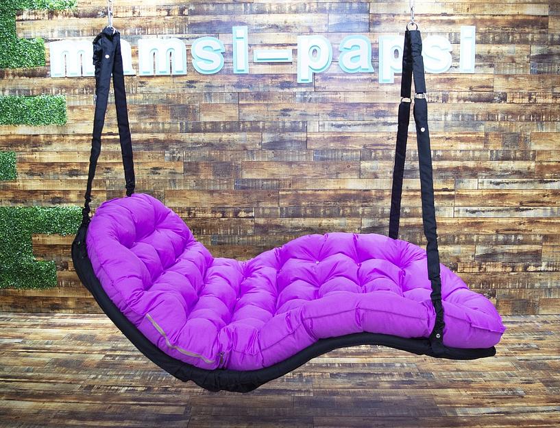 Подвесной шезлонг черный и фуксия фото 1