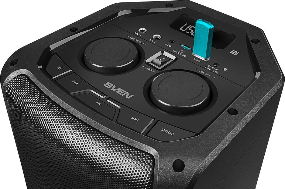 Колонка порт. Sven АС PS-710 черный 100W 1.0 BT/3.5Jack 10м 4400mAh фото 8