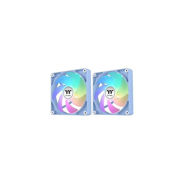 Вентилятор Thermaltake CT120 Sync Hydrangea 2шт, 120мм, 4-pin, 2000об/мин, 25.8 дБ, ARGB, голубой, Ret [cl-f202-pl12bu-a] фото 1