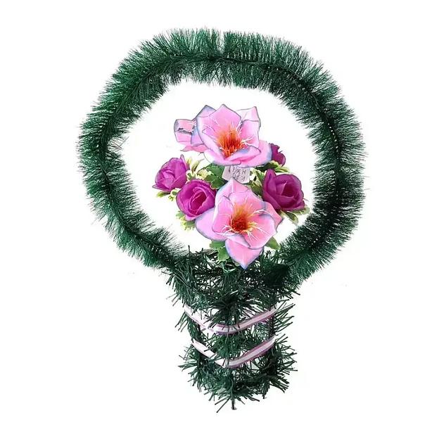 Рит-ная корзина Айбала (розы,лотос) ф271-р50-Лнт-з231-л64-л66-г484-г546 62см фото 1