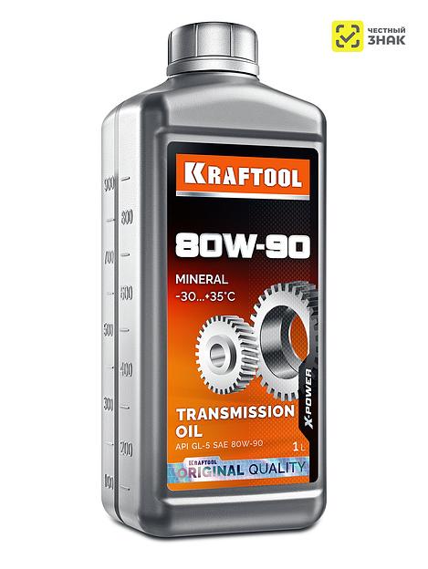 KRAFTOOL SAE 80W-90, 1 л, минеральное трансмиссионное масло (41530-1) фото 1