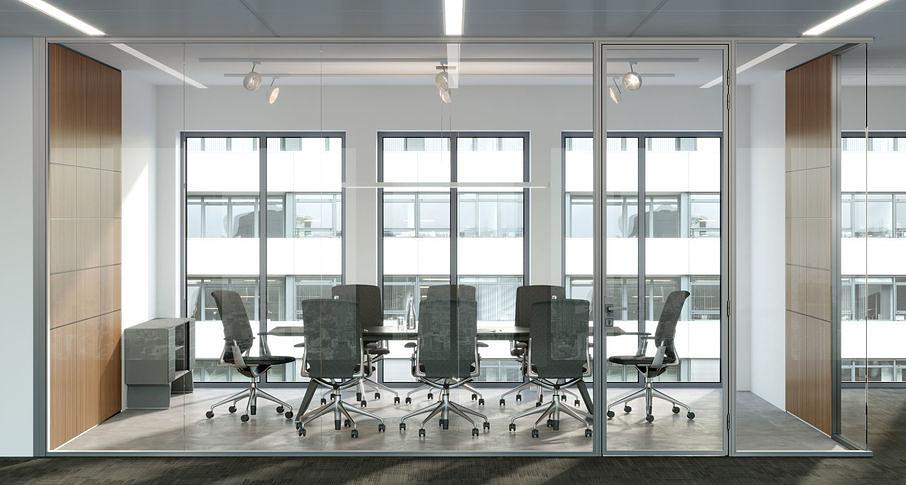 Стационарная перегородка NAYADA-Quadro каркасная с дверью под заказ фото 9