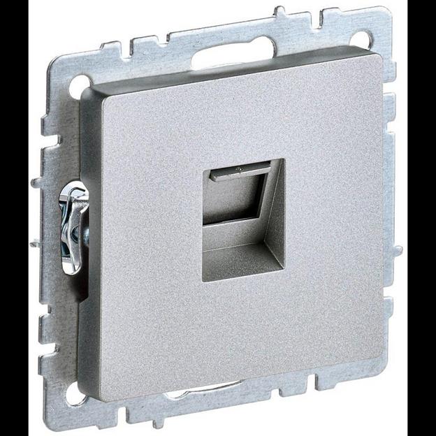 IEK BR-K10-1-K47 BRITE Роз. комп. RJ45 кат.5E РК10-БрА алюм. фото 1