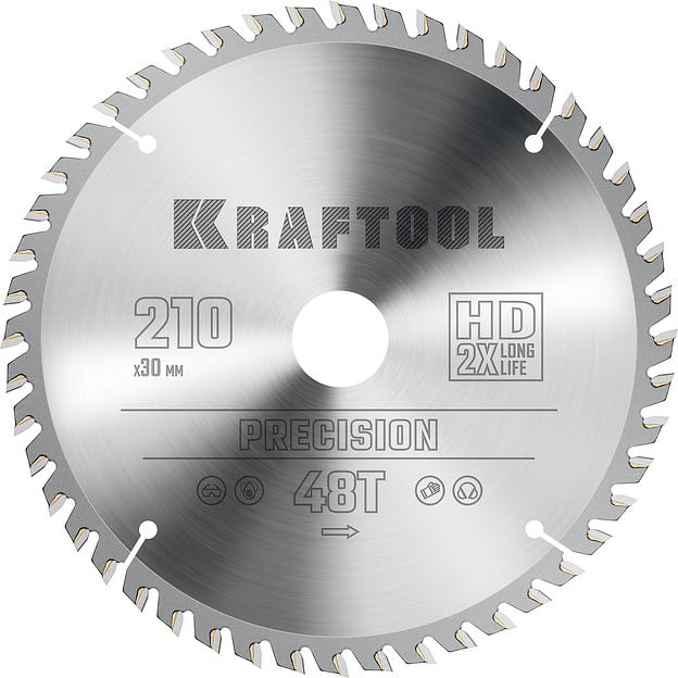 KRAFTOOL Precision, 210 х 30 мм, 48Т, пильный диск по дереву (36952-210-30) фото 1