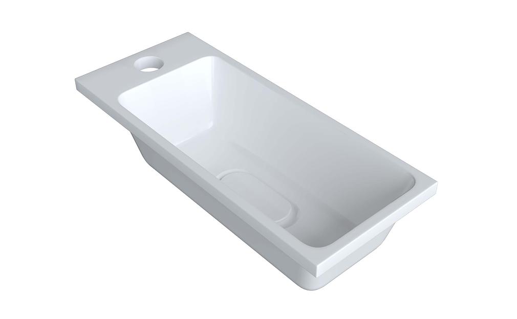 Раковина для ванной полувстраиваемая Uperwood Modul 50 см, белая глянцевая фото 6