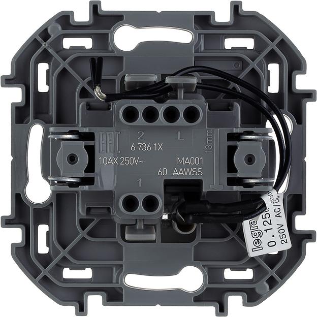 Legrand 673613 Выключатель одноклавишный с подсветкой/индикацией - INSPIRIA - 10 AX - 250 В~ - антрацит фото 2