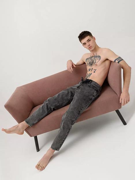 Широкие джинсы бананы мужские JEXY, тёмно-серый фото 4