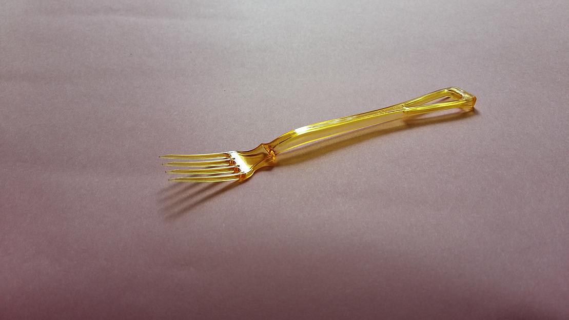 Вилка одноразовая желтая ОПТ фото 1