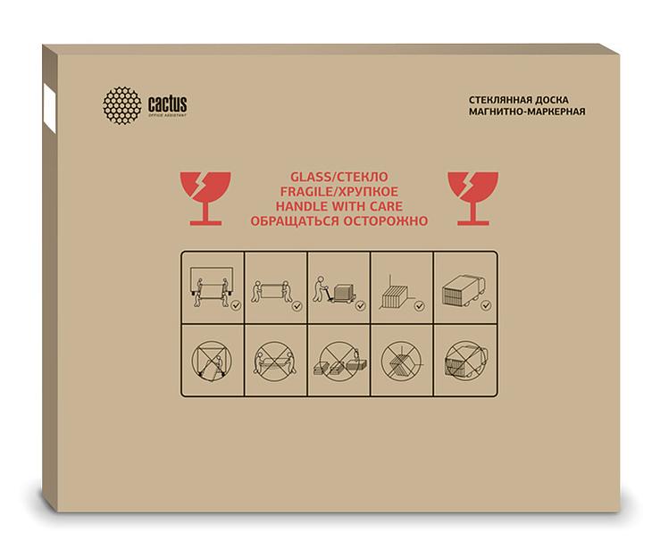 Доска стеклянная Cactus CS-GBD-65x100-WT стеклянная белый 65x100см стекло фото 3