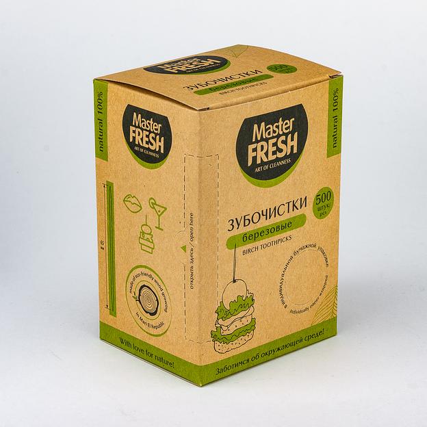 Зубочистки в инд. бумажной упаковке "Eco Master Fresh" 500шт фото 1
