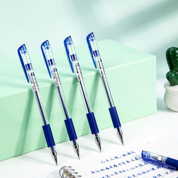 Ручка гелев. Deli Daily E6600SBlue прозрачный d=0.5мм син. черн. резин. манжета фото 2