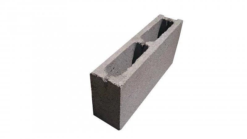 Сплитерный блок серый, гладкий 390х190х190 мм фото 1