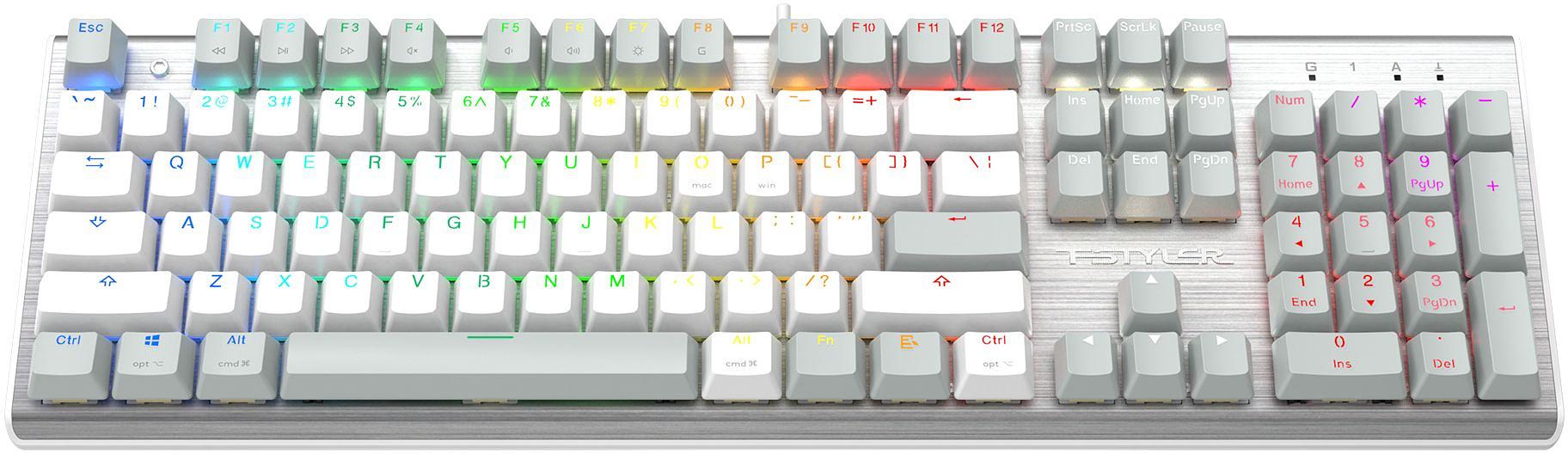 Клавиатура A4Tech Fstyler FS100 Neon механическая серый/белый USB for gamer LED (FS100) фото 7