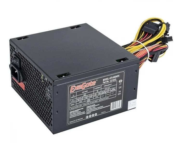 Power Supply EXEGATE 600 Вт Сертификат 80 PLUS PFC нет Время наработки на отказ 120000 ч. EX221643RUS фото 1