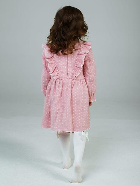 Платье MINI DI «Адель» горох на розовом, муслин, арт.290/2200 ОПТ фото 7