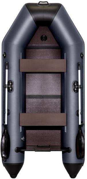 Лодка Аква 2900 слань книжка, киль, 2900*1420*400 мм., цвет: графит-черный фото 1