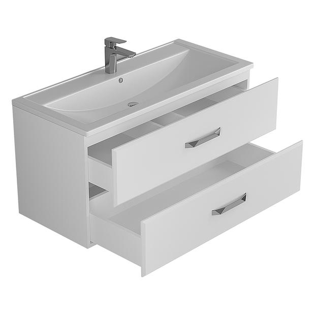 Тумба под раковину для ванной Uperwood Foster 100 см, подвесная, белая фото 8