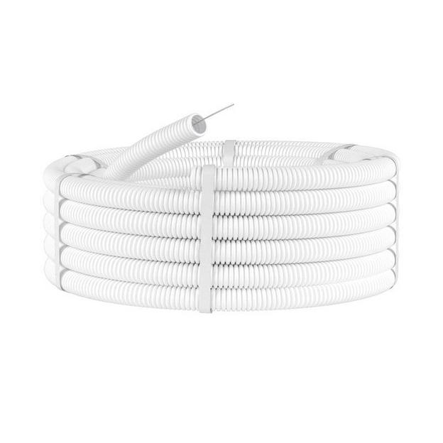 Dkc 81820 Труба ПЛЛ гибкая гофр. не содержит галогенов д.20 м м, ПВ-0, с протяжкой,100 м, цвет белый фото 3