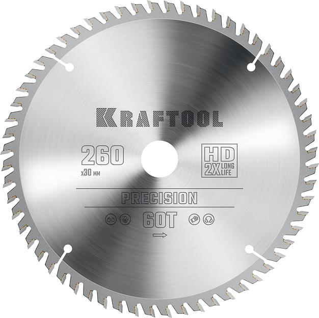 KRAFTOOL Precision, 260 х 30 мм, 60Т, пильный диск по дереву (36952-260-30) фото 1
