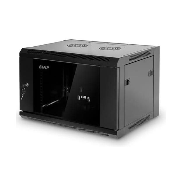 Шкаф коммуникационный настенный  SHIP  5618.01.100  SE серия  19'' 18U  570*600*900 мм  Ш*Г*В  IP20  Чёрный фото 1