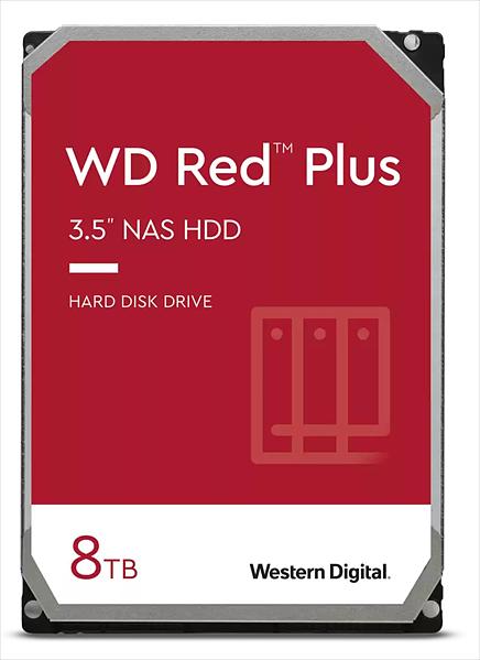 Жесткий диск Western Digital Red Plus NAS HDD 3.5" SATA 8Tb, 5640RPM, 256MB buffer, CMR, WD80EFPX, 1 year (WD80EFPX) фото 1