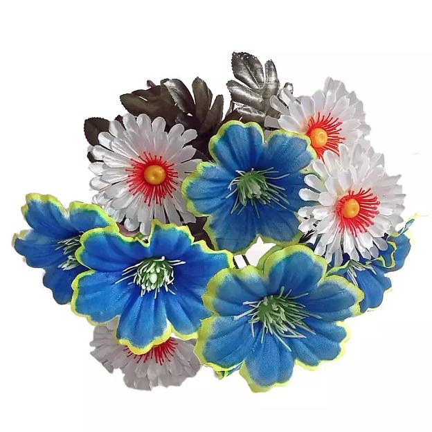 Георгины с ромашками 12 голов (2 вида 7+5) 49см 476-807+450 фото 4