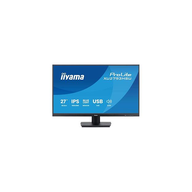 27" Монитор Iiyama ProLite XU2793HSU-B7, 1920x1080, IPS, 100Гц, 1хHDMI, 1хDP, черный фото 1