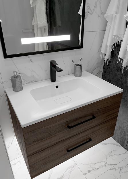 Раковина для ванной полувстраиваемая Uperwood Lagoon 80 см, прямоугольная, белая фото 1