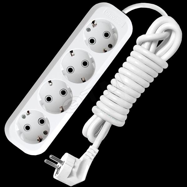 Удлинитель бытовой 4х5м с заземлением 13А АВС-пластик E-304 фото 1