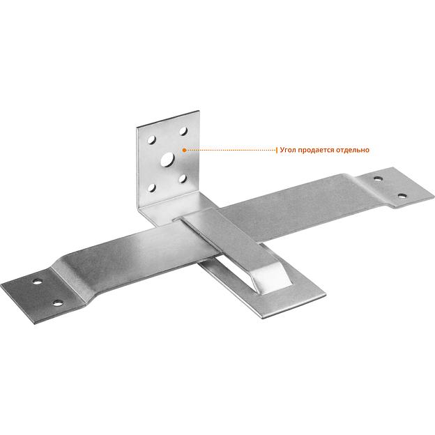 ЗУБР СОС-2.0, 40 x 250 (190) x 2 мм, пластина, скользящая опора для стропил (310166-190) фото 2