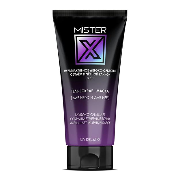 Liv delano mister x мультиактивное детокс - средство с углем и черной глиной 3 в 1, 150г фото 1