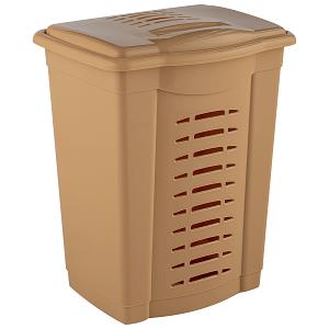 Корзина для белья с крышкой (60л) (бежевый) фото 1