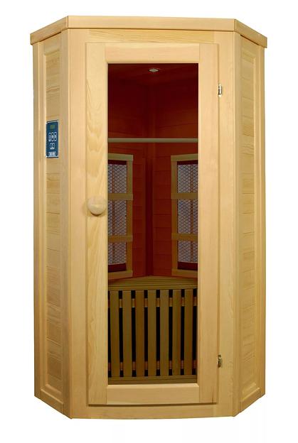 Угловая одноместная ИК сауна с керамическими нагревателями фото 1