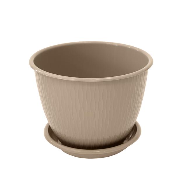 Пластиковый горшок "Корсика", D17, фрапе с поддоном фото 1