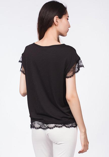 Футболка Crystal Travel «T-shirt pizzo al nero» ОПТ фото 3