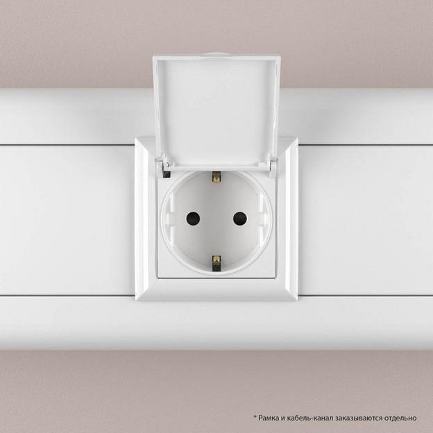 Розетка 1-м 2мод. Avanti "Белое облако" 16А IP41 2P+E защ. шторки с крышкой бел. DKC 4400012 фото 6