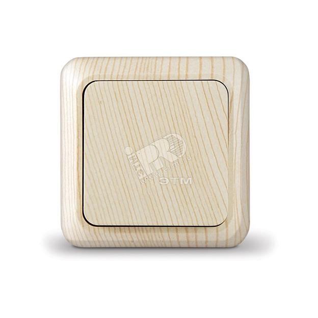 Выключатель Олимп одноклавишный сосна фото 1