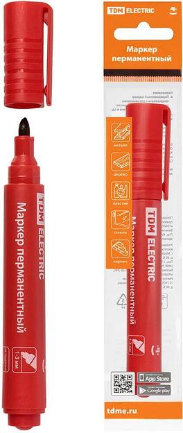 Маркер перманентный 1-3 мм, красный, круглый наконечник TDM фото 1