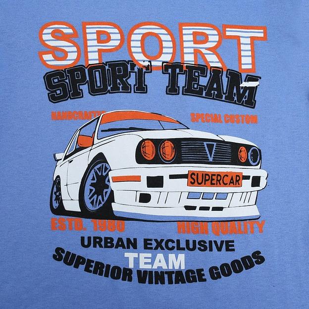 Комплект (футболка, шорты) для мальчика РиД «Машинка» рост 98-104 см голубой, синий ОПТ фото 5