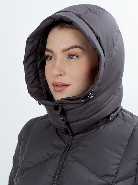 Пальто пуховое женское Ельское, темно-серый, опт фото 2