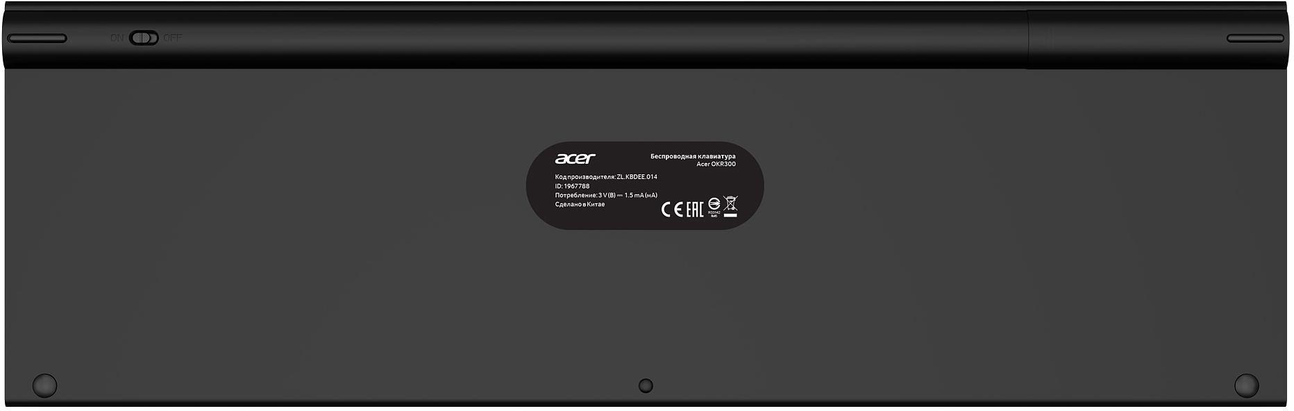 Клавиатура Acer OKR300 черный USB беспроводная (ZL.KBDEE.014) фото 2