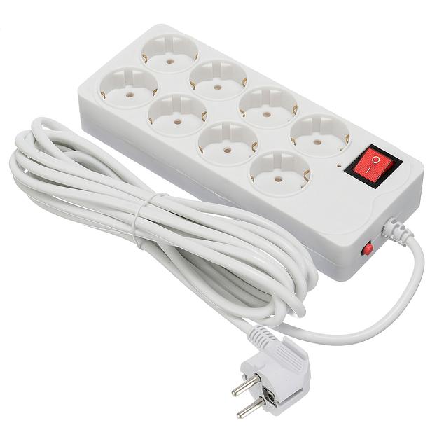 Сетевой фильтр Buro 800SH-5-W 5м (8 розеток) белый (коробка) фото 1