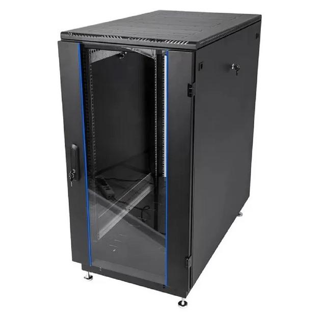Шкаф ЦМО Шкаф телекоммуникационный напольный 24U (600 800) дверь стекло, чёрный (ШТК-М-24.6.8-1ААА-9005) фото 1