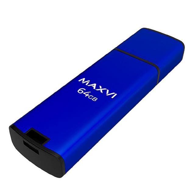 Maxvi USB Drive 64GB MP2 black, монолит с колпачком, ABS пластик + металл, USB 2.0 фото 1