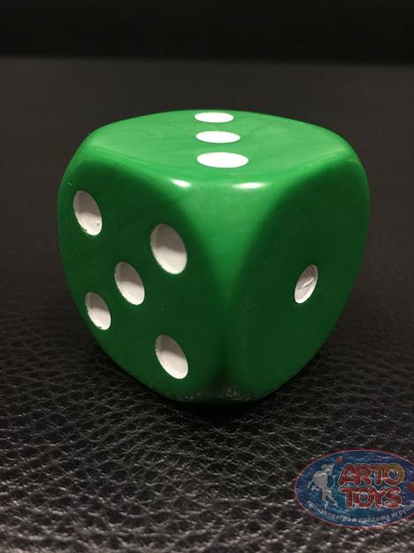 Кубик зелёный D6 16 мм 5 шт ОПТ фото 1