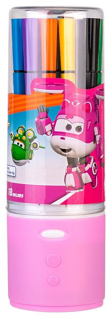 Фломастеры Deli EC150-18 Super Wings 12цв. пластиковая туба фото 4