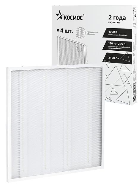 Светильник светодиодный ДВО-36Вт 595х595 4000К 3100 Лм призма IP20 фото 1