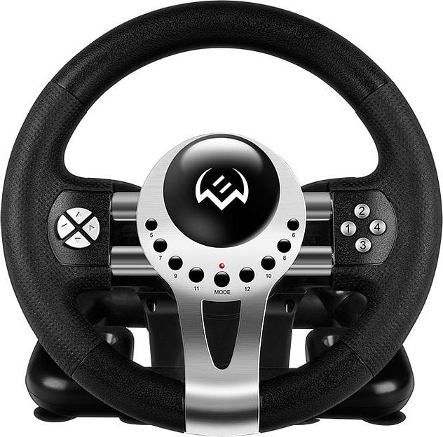 Руль Sven Sportline GC-W700 12кноп. (с педалями) черный/серебристый фото 1