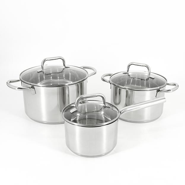 P-640555 Vittoria Набор кастрюль 20см, 24см и ковш 16см с крышками фото 1