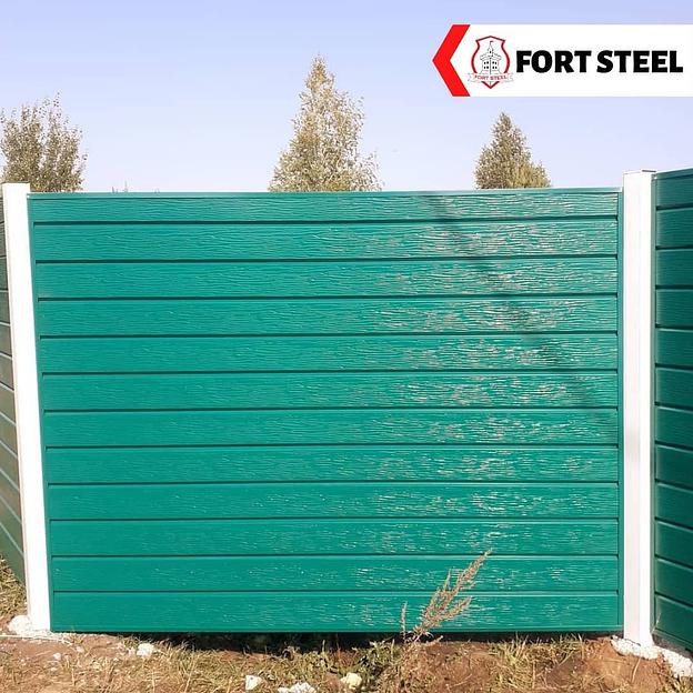 Металлический сайдинг «Евробрус с тиснением» цвет RAL 6026 фото 2